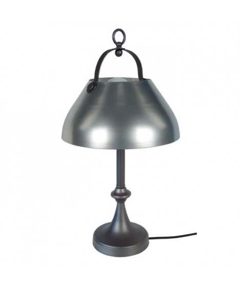 CLOCHE BARRE Lampe a poser acier 29,5x29x57 cm - Anthracite et aluminium