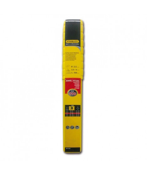 STANLEY 460925  Lot de 110 électrodes rutiles acier - Ø 2,5 mm - L 350 mm - Baguettes de soudure