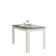 PEPPER Table a manger 4 a 6 personnes style contemporain mélaminée blanc mat et décor béton - L110xl70 cm
