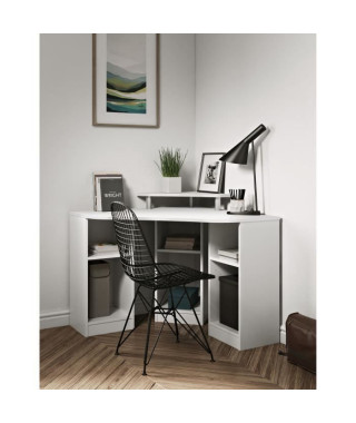 BOBBY Bureau d'angle classique blanc - L 94 cm