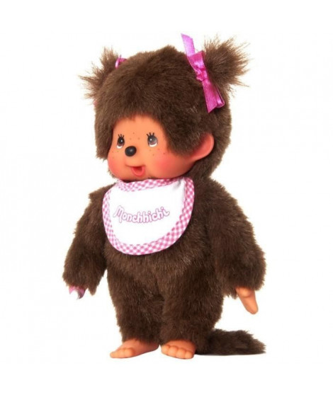 Monchhichi Fille Bavoir Rose 20 cms