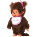 Monchhichi Fille Bavoir Rose 20 cms