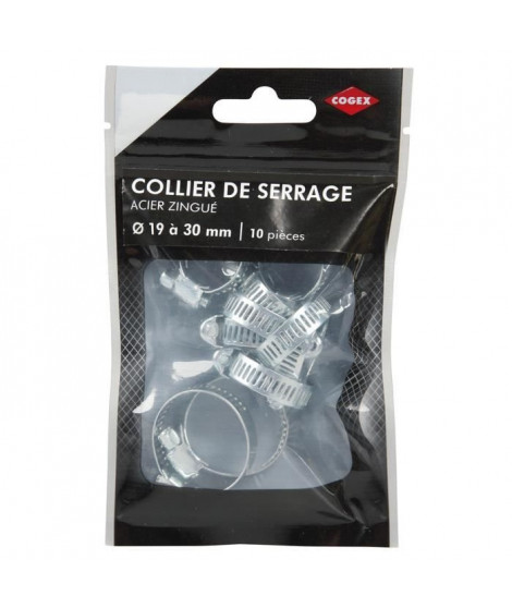 COGEX Colliers de serrage acier zingue - ø 19 a 30 mm - 10 pcs