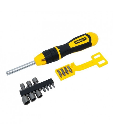STANLEY Tournevis porte-embout a cliquet STHHT0-62574 + 20 embouts
