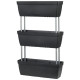 DEROMA Trio de Jardiniere Enjoy a réserve d'eau - 50 x 16,1 x H 22 cm - 28,8 L - Noir anthracite