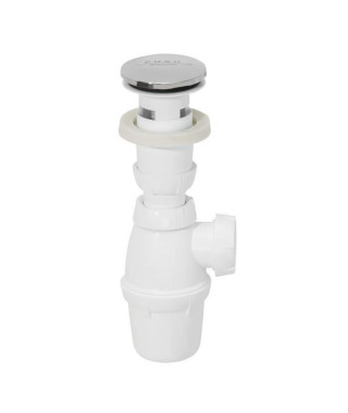 WIRQUIN Bonde lavabo  Quick-Clac chromé sans trop-plein avec siphon NF