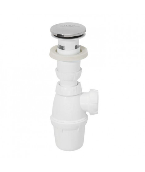 WIRQUIN Bonde lavabo  Quick-Clac chromé sans trop-plein avec siphon NF