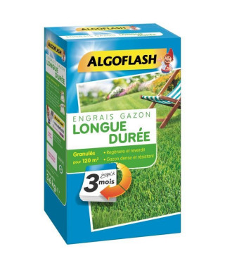 ALGOFLASH Engrais Gazon Longue durée 3 mois - 3,6kg