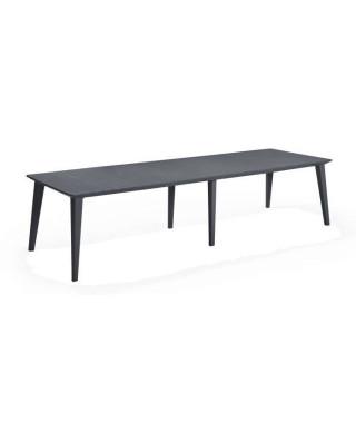 ALLIBERT JARDIN Table Lima 240 6-12 personnes avec allonge - Design contemporain - Graphite