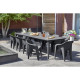 ALLIBERT JARDIN Table Lima 240 6-12 personnes avec allonge - Design contemporain - Graphite