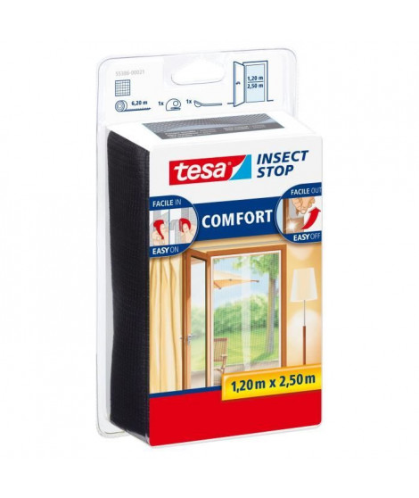 TESA Moustiquaire Comfort pour portes 2 x 0,65 x 2,5 m - Blanc