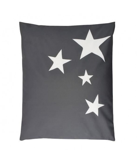 Pouf XXL STARS Tissu imperméable - Gris clair - 100x120 cm
