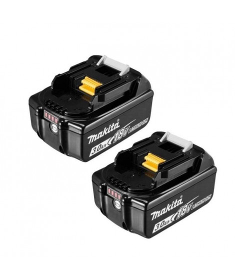 MAKITA Pack de 2 batteries 18V 3Ah Li-ion avec témoin de charge