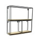 MYRIAM Etagere murale 4 Pieces - Bois et métal - 38X38X10 cm - Beige/Noir