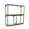 MYRIAM Etagere murale 4 Pieces - Bois et métal - 38X38X10 cm - Beige/Noir