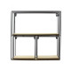 MYRIAM Etagere murale 4 Pieces - Bois et métal - 38X38X10 cm - Beige/Noir