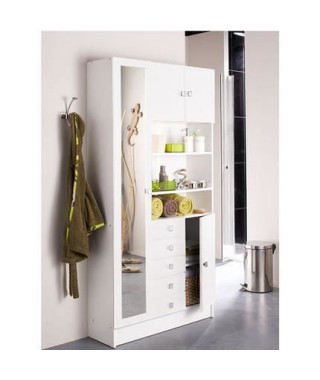 GALET Armoire de salle de bain L 90 cm - Blanc mat