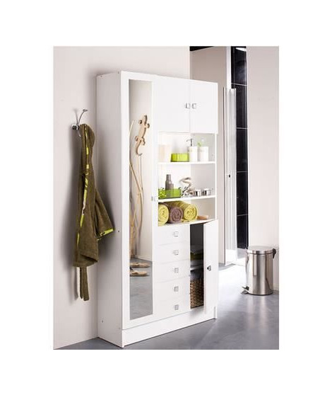 GALET Armoire de salle de bain L 90 cm - Blanc mat