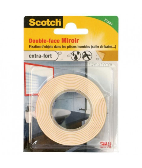 3M SCOTCH Double-face - 1,5 m x 19 mm - Miroir