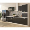 ULTRA Cuisine complete avec colonne four et plan de travail inclus L 300 cm - Noir brillant