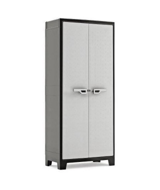 KETER Armoire Haute Utilitaire TITAN - Noir et Gris - 80 x 44 x 182 cm