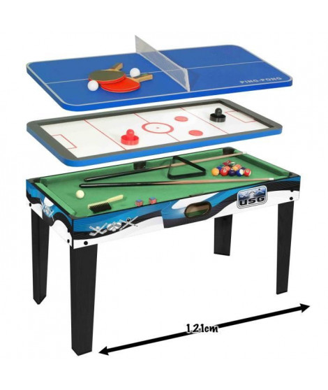 USG Table multi-jeux 3 en 1 (Billard américain + Air hockey + Ping-pong)