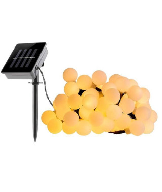 LUMI JARDIN Guirlande lumineuse a boule solaire Billy Solar - Lumiere blanc - 60 boules - 700 cm