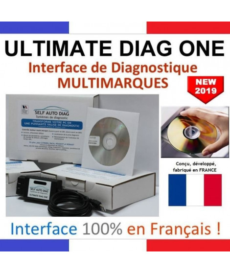 Valise diagnostic auto ULTIMATE DIAG ONE - Interface diagnostique multimarque OBD et logiciel SELF AUTO DIAG distribué sur CD…