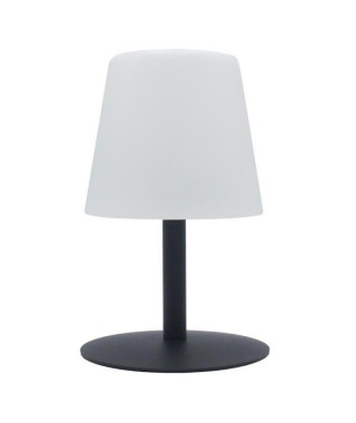 LUMISKY Lampe de table LED sans fil Standy Mini Rock - H 25 cm - Gris et blanc