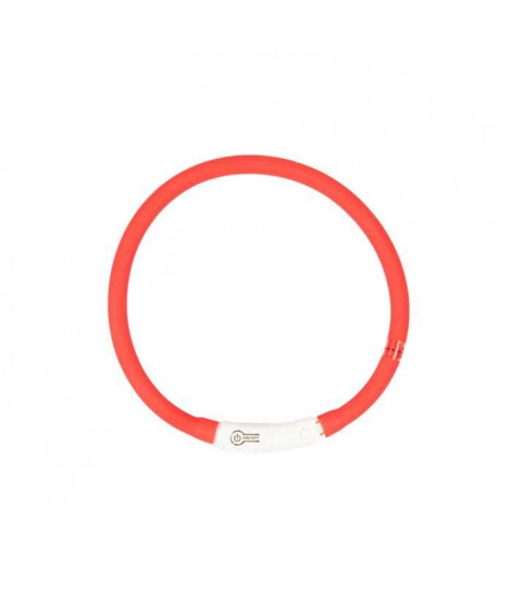 DUVO Anneau Lumineux Seecurity Flash Light Ring USB Silicone - 45 cm - Rouge - Pour chien