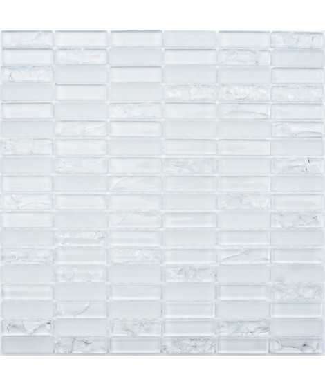 Mosaique en pate de verre - Miroir - 30 x 30 cm - Blanc