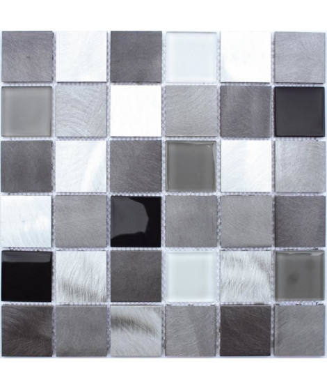 Mosaique en pate de verre  30 x 30 cm - Aluminium