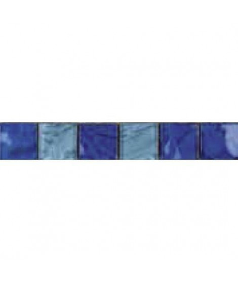 Listel en pate de verre  - 5 x 30 cm - Bleu