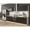 ULTRA Cuisine complete avec meuble four et plan de travail inclus L 300 cm - Noir brillant