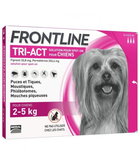 FRONTLINE TRI-ACT chien - 2-5kg - 3 pipettes