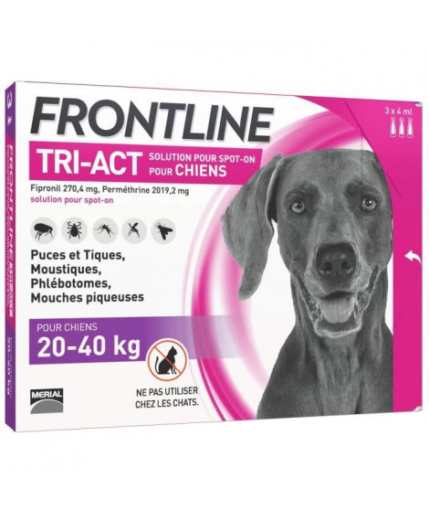 FRONTLINE TRI-ACT 20-40kg - 3 pipettes