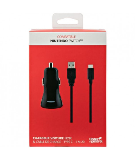 Chargeur voiture et câble de charge USB type C1 pour Nintendo Switch Noir Proxima Plus