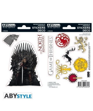 Stickers Game Of Thrones - 6x11cm  / 2 planches - Stark / Sigils - ABYstyle