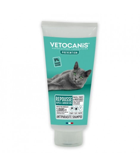 VETOCANIS Shampooing anti-puces et anti-tiques - Pour Chat - 300ml