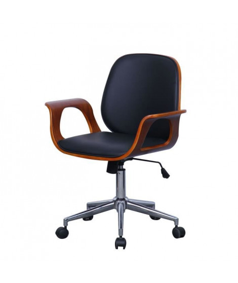 WOOD Chaise de bureau avec accoudoirs bois - L 57 x P 66,5 x H 87-95 cm