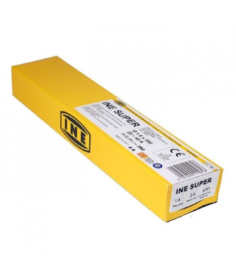 INE Lot de 350 électrodes rutiles acier Ø 1,6 mm L 300 mm - Baguettes de soudure