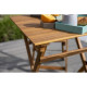 Ensemble repas de jardin ou de balcon 2 places - 1 table et 2 chaises pliables - Bois acacia