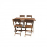 Ensemble repas de jardin pliable 4 places - table 120x70cm et 4 chaises - En bois d'eucalyptus