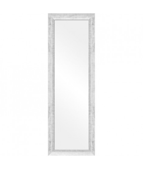 Miroir peint a la main 30x120 cm Bombada - Blanc et argent
