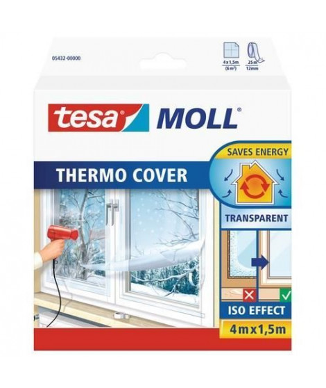 TESA Film de survitrage Thermo Cover - 4 m x 1.50 m - Transparent