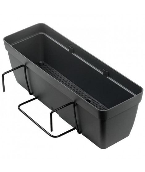 DEROMA Kit de Jardiniere Enjoy a réserve d'eau - 9,6 L - 50 x 16,1 x H 16 cm - Noir anthracite