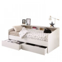 JOY Lit banquette contemporain décor blanc - l 90 x L 200 cm