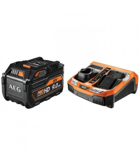 AEG POWERTOOLS Chargeur rapide + 1 batterie 18 Volts Li-Ion 9,0Ah