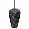 Suspension cône ajourée - H 32 cm - Noir