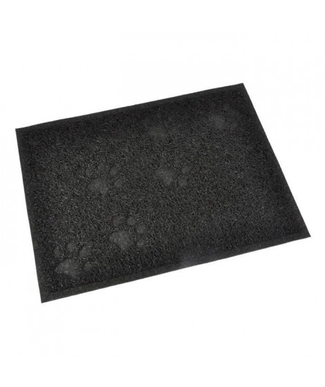 Tapis de litiere PVC rectangle - 30x40 cm - Noir - Pour chat